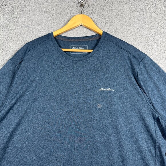 Eddie Bauer Shirt Mens Size 2XL Indigo Blue Lightweight Performance Gym Crewneck - Picture 3 of 14